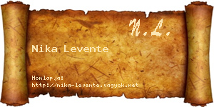 Nika Levente névjegykártya